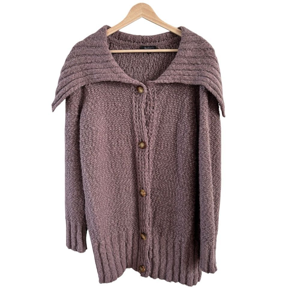 Lafayette 148 Wool/Alpaca/Cashmere Blend Lavender Cardigan Sweater Sz XL
